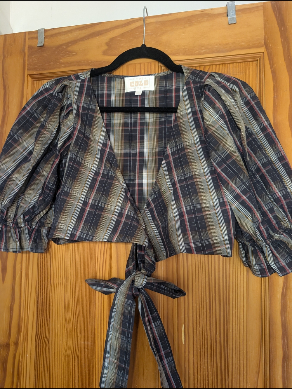 Stone Cold Fox Plaid Wrap Crop Top
